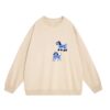 Khaki Dog Graphic Crew Neck Sweatshirt