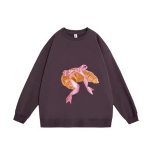 Plum Purple Sweatshirt with Unique Graphic Print
