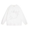 White Apple and Star Print Sweatshirt