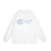 White Cat and Bread Line Print Sweatshirt