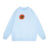 Blue Crew Neck Sweatshirt with Cartoon Tomato Print