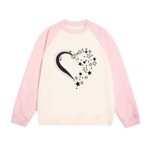 White Cat and Bread Line Print Sweatshirt