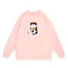 Cute Pink Sweatshirt with Cat Print