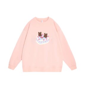Cute Teddy Bear Cake Print Sweatshirt